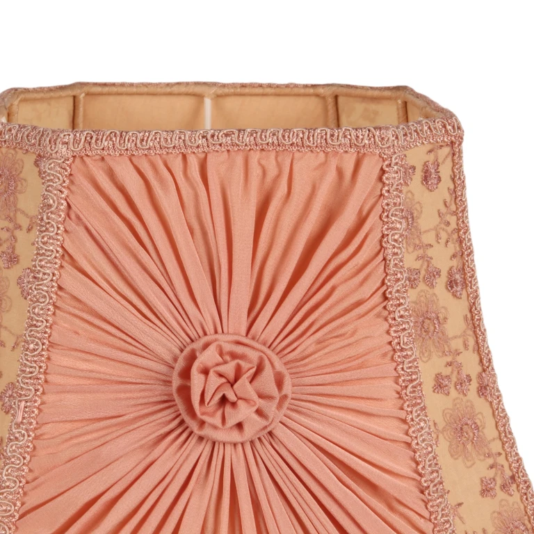 Lampskärm Victorian Fyrkant - 30 cm - Rosa - Tyg