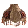 Lampenkap Victorian Dome Scallop 33 cm - Bruin - Stof