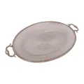 Dienblad messing en glas - goud - 39 cm
