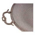 Dienblad messing en glas - goud - 39 cm