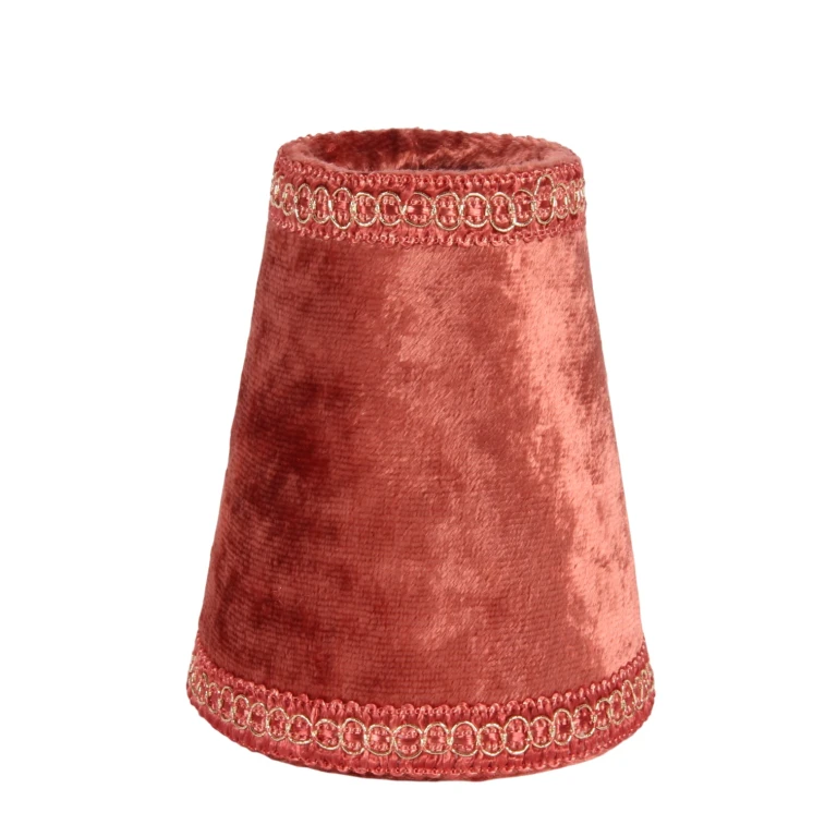 Lampskärm - 9 cm - röd - tyg