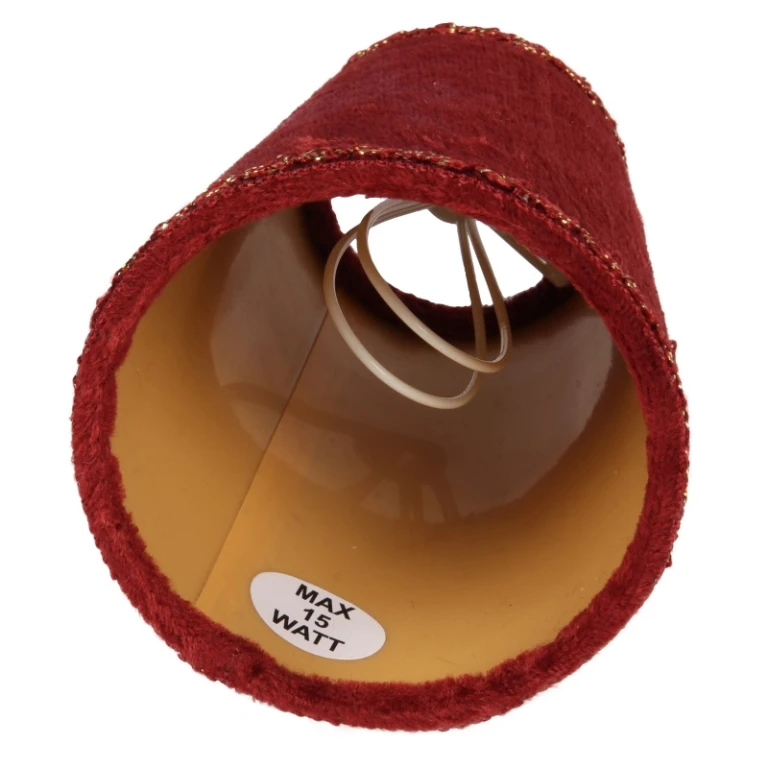 Lampskärm - 9 cm - röd - tyg