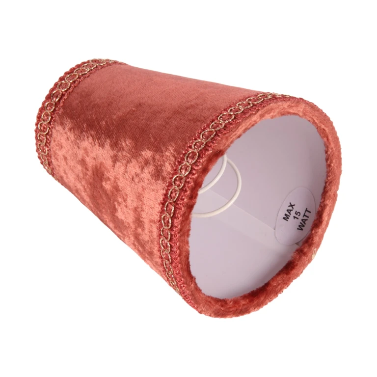 Lampskärm - 9 cm - röd - tyg