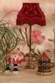 Lampenkap Victorian Rechthoek - 22 cm - Rood - Stof
