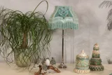 Lampenkap Victorian Rechthoek - 22 cm - Turquoise - Stof