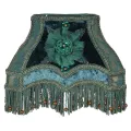 Lampenkap Victorian Rechthoek - 22 cm - Pauwblauw - Stof
