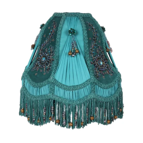 Lampenkap Victorian Dome - 26 cm - petrol - stof