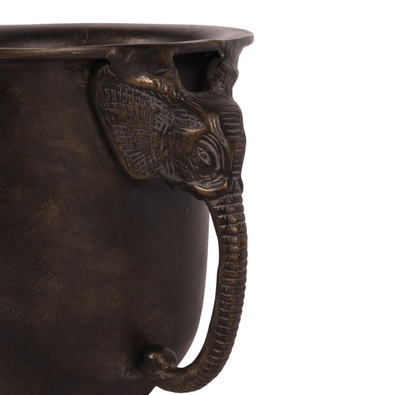 Vinkylnare Elefant - antikt guld - aluminium - 20 cm