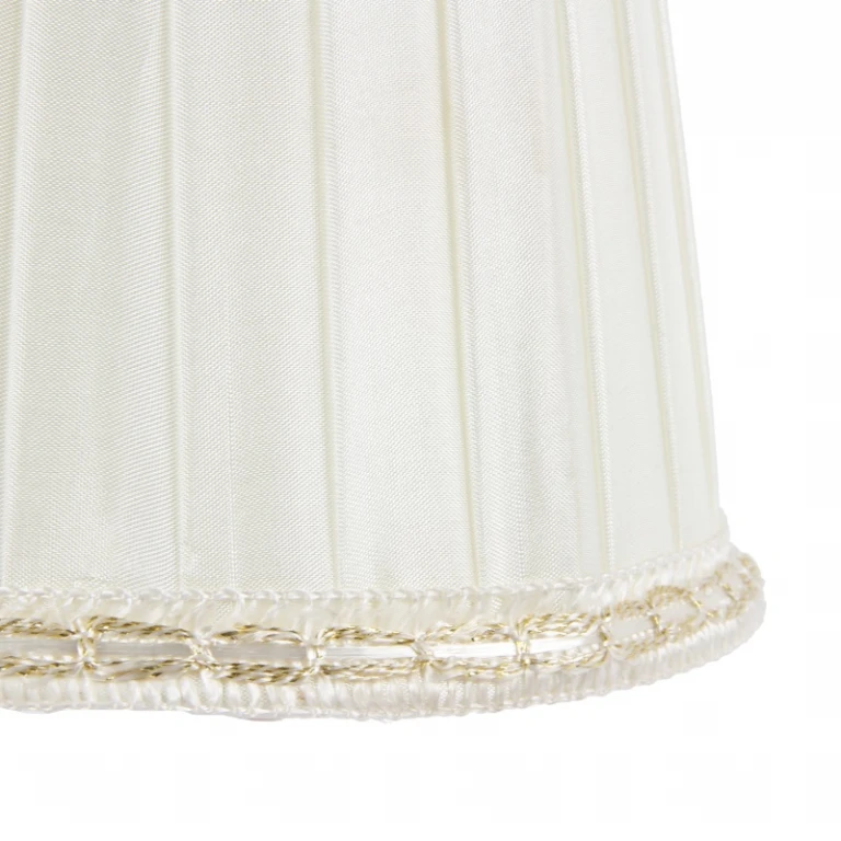 Lampskärm Victorian Clip-On - 12 cm - krämfärgad - tyg