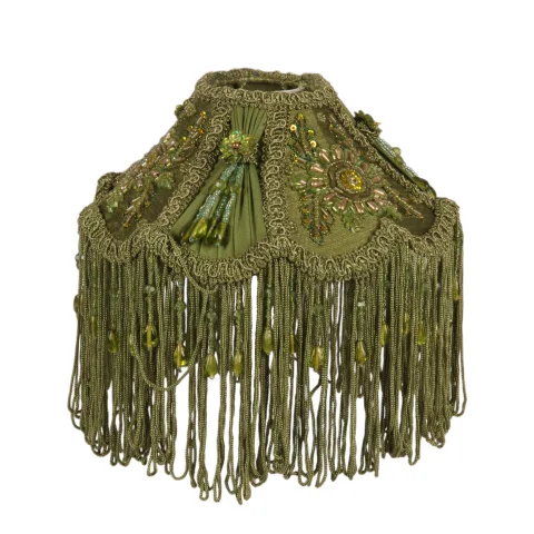 Lampenkap - 19 cm - groen - stof
